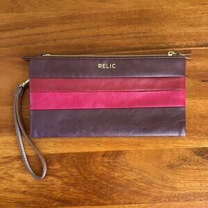 Relic purple red‎ and pink wristlet wallet